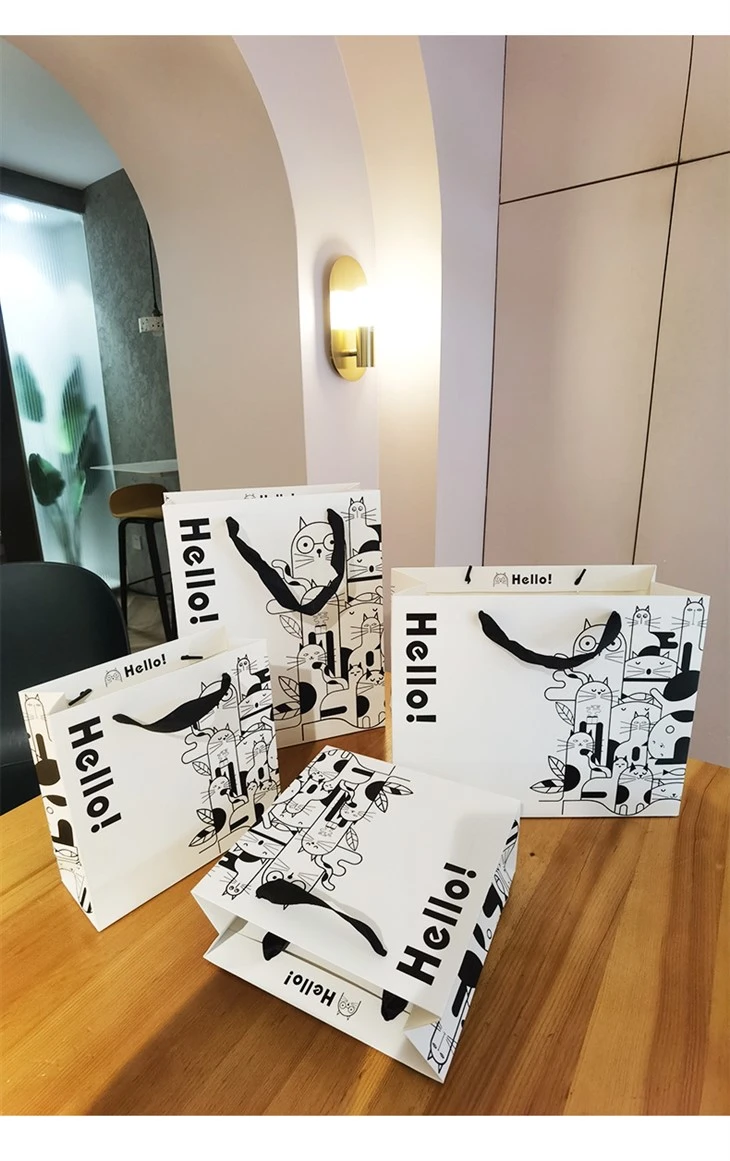 Custom Fashion Your Own Logo Print Premium Cosmetics Jewelry Packaging Bag Luxury Kraft Gift Shopping Paper Bags With Handles